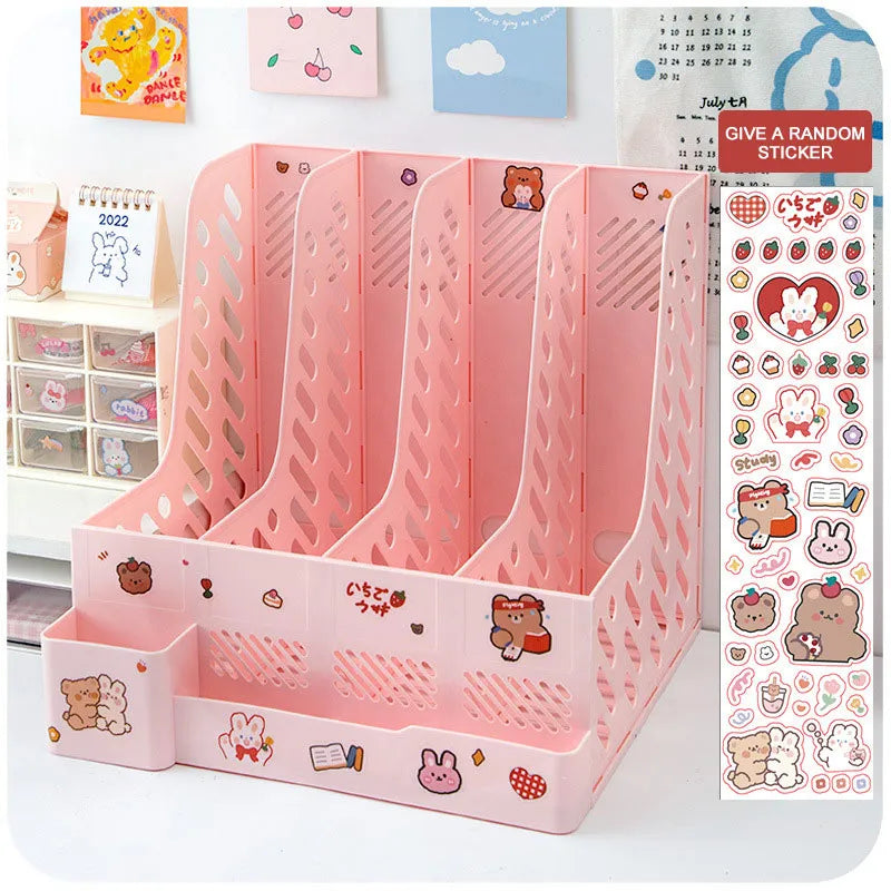 Kawaii desk organizer and aesthetic desk essentials at Peachy Trove