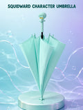 Squidward Reverse umbrella design by Peachy Trove