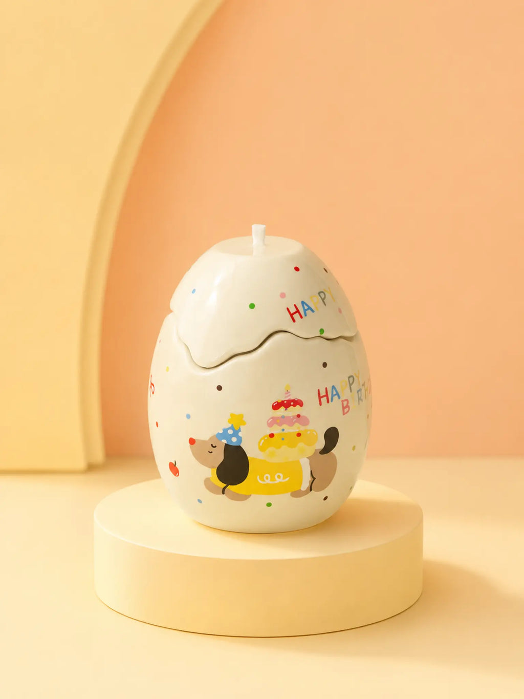 Candle Egg in premium pastel studio lighting