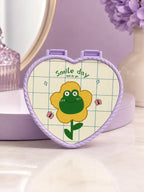 Mirror Purple Frog Heart with Smile day text