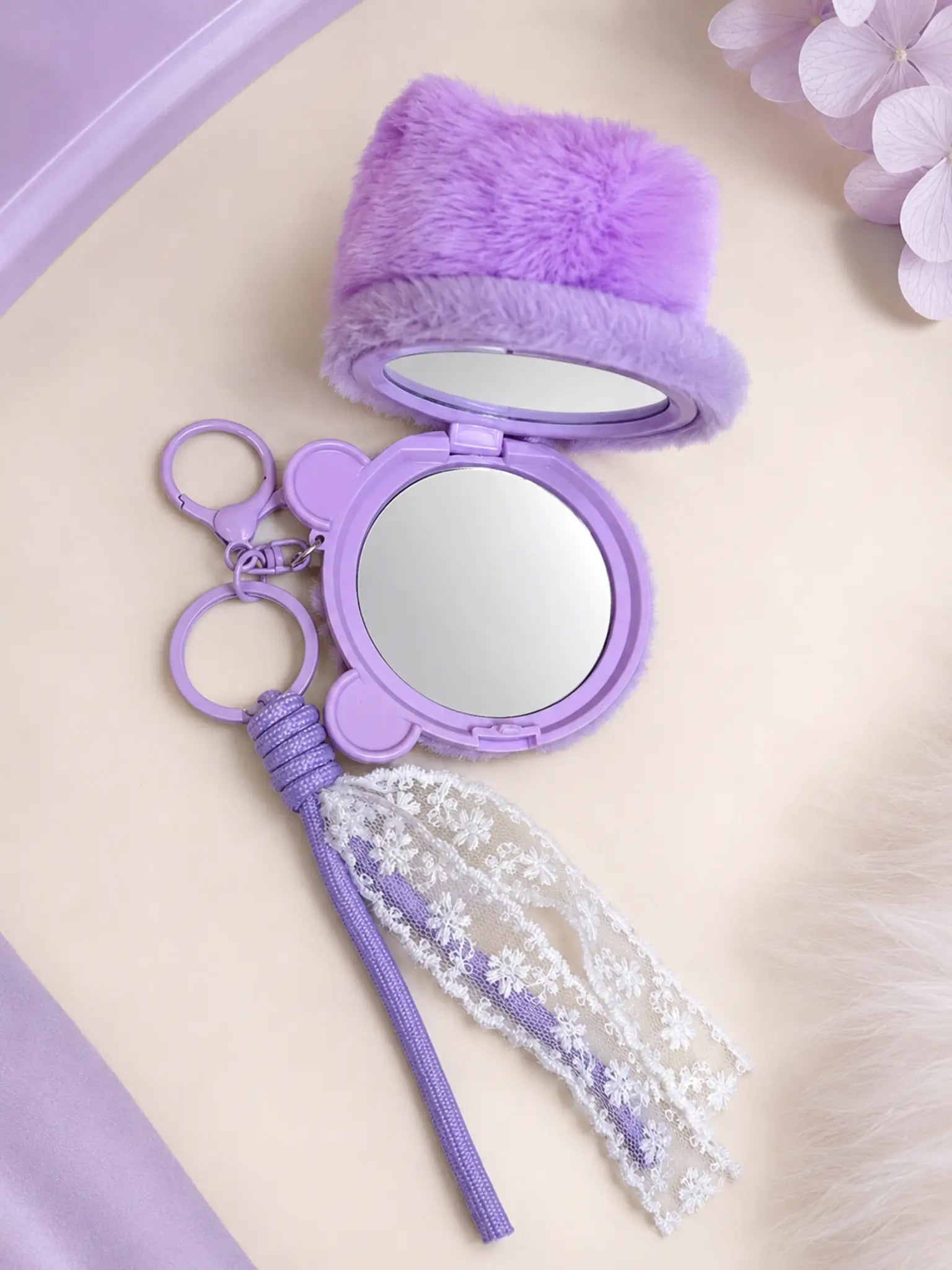 Mirror Purple Fuzzy open top view