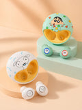 Green and white Shinchan wireless earbuds in premium studio lighting