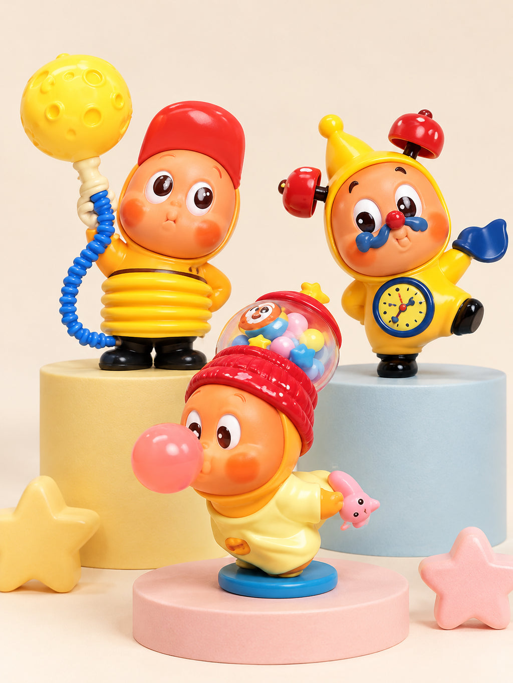 Star People red-cap, clock-costume and bubblegum character blind box collectible figures